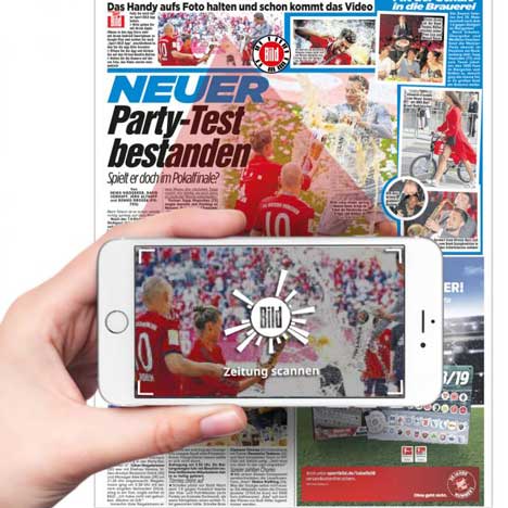 Ein Video in der gedruckten Zeitung? Die erweiterte Realitt macht's mglich/ Foto: Axel Springer SE