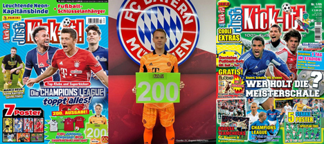 Torhter Manuel Neuer gratuliert zum Geburtstag des Fuball-Magazins Just Kick-it!, das erstmal 2005 erschienen ist (Cover re.)