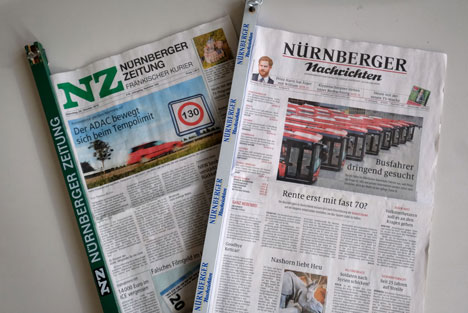 Werden knftig von einer gemeinsamen Zentralredaktion bestckt, sollen aber ihr individuelles Profil behalten: Nnberger Zeitung und Nrnberger Nachrichten/ Foto: Roland Fengler/VNP